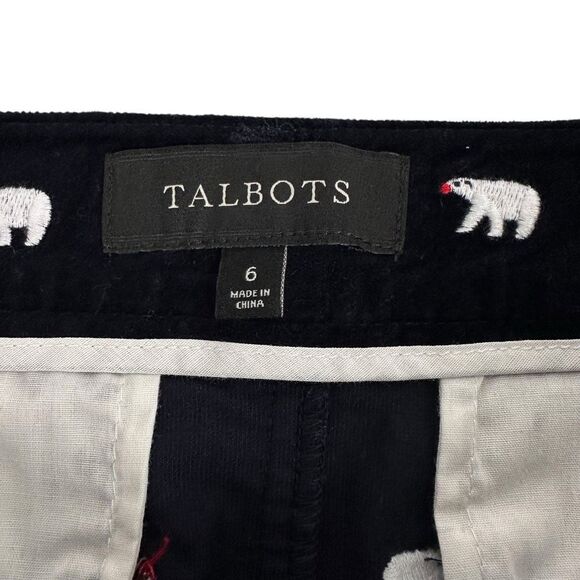 Talbots Polar bear-embroidered velveteen skirt in navy size 6 - Picture 4 of 5
